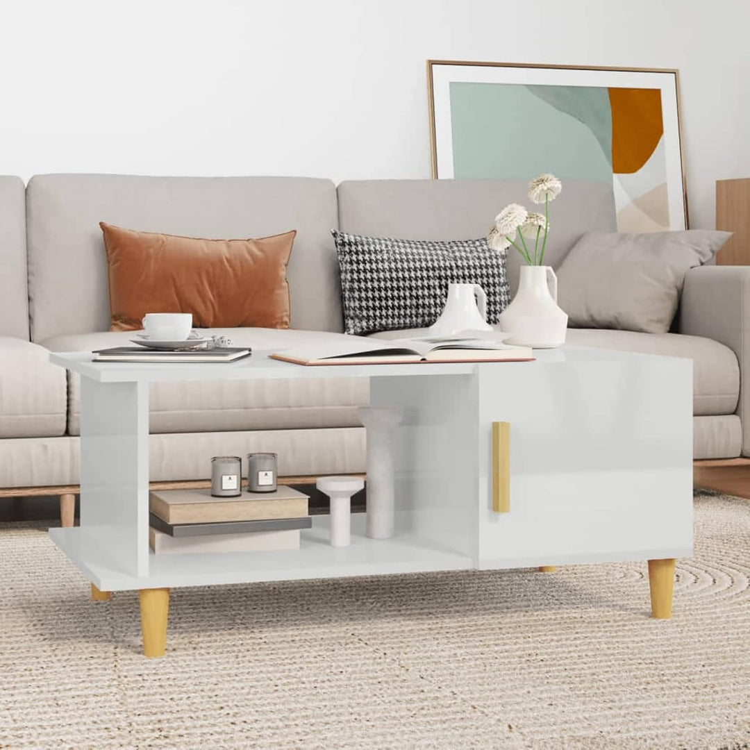 Tidyard Couchtisch Modernes Design Beistelltisch mit Fach und Ablage Wohnzimmertisch Kaffeetisch Sof