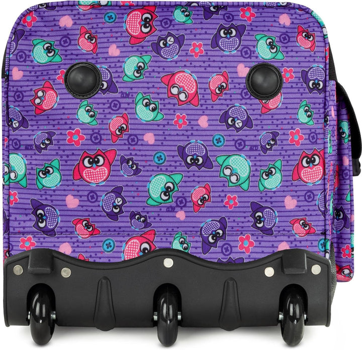 normani Reisetasche XXL Trolly mit Rollen Jumbo Travel Bag aus robustem Material Lila Eule / 80 Lite