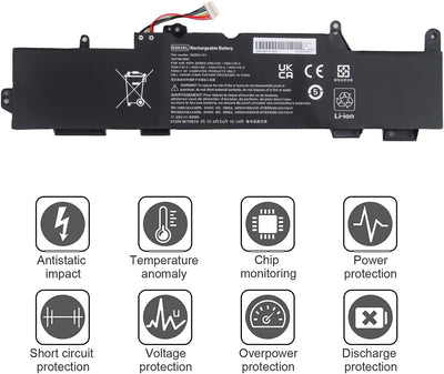 Wikinu 50Wh SS03XL 933321-855 Laptop Akku für Hp EliteBook 730 735 740 745 755 830 840 846 G5, 730 7