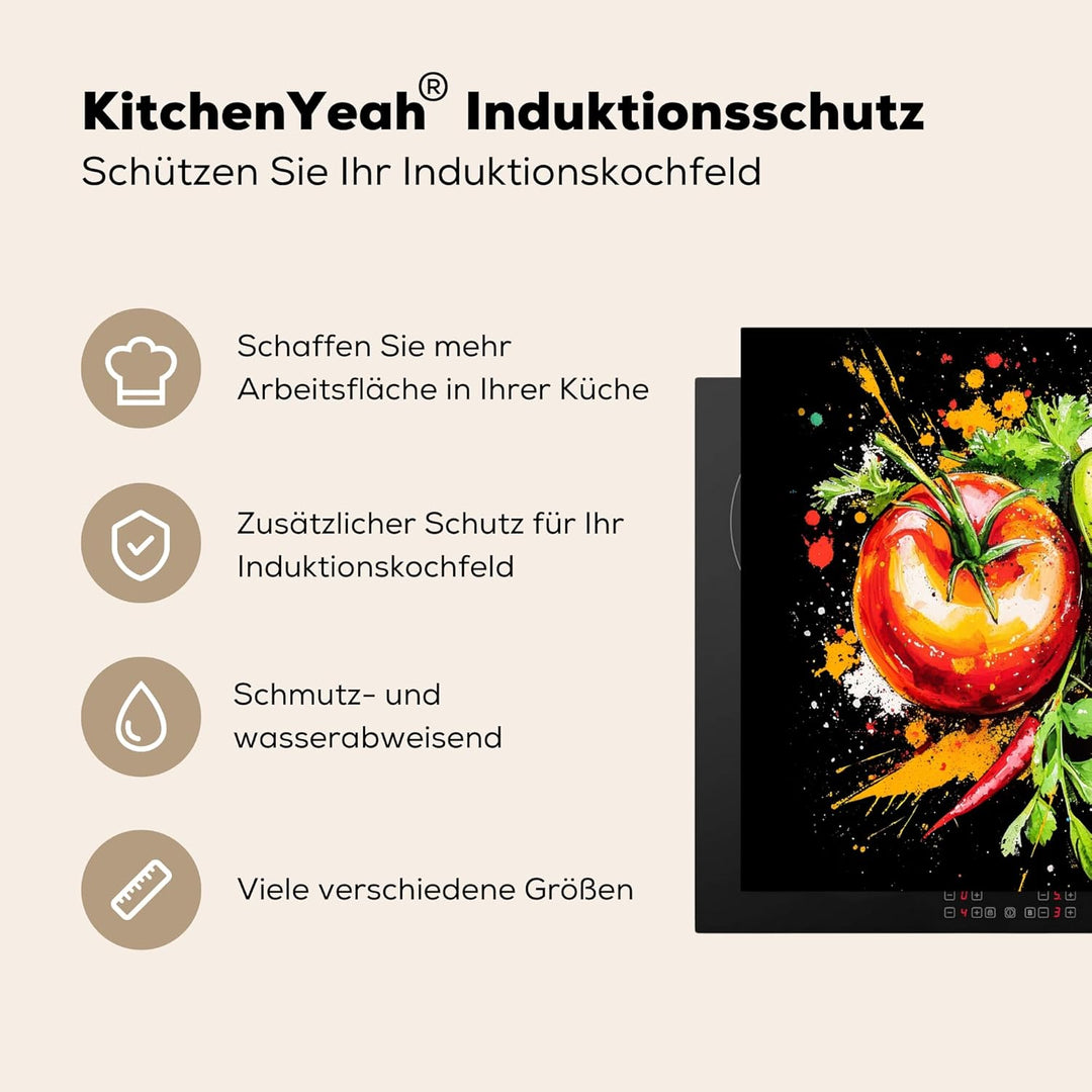 Herdabdeckplatte 59x52 cm Einteilig Ceranfeld Abdeckplatte für Induktionsschutz Ceranfeldabdeckung V