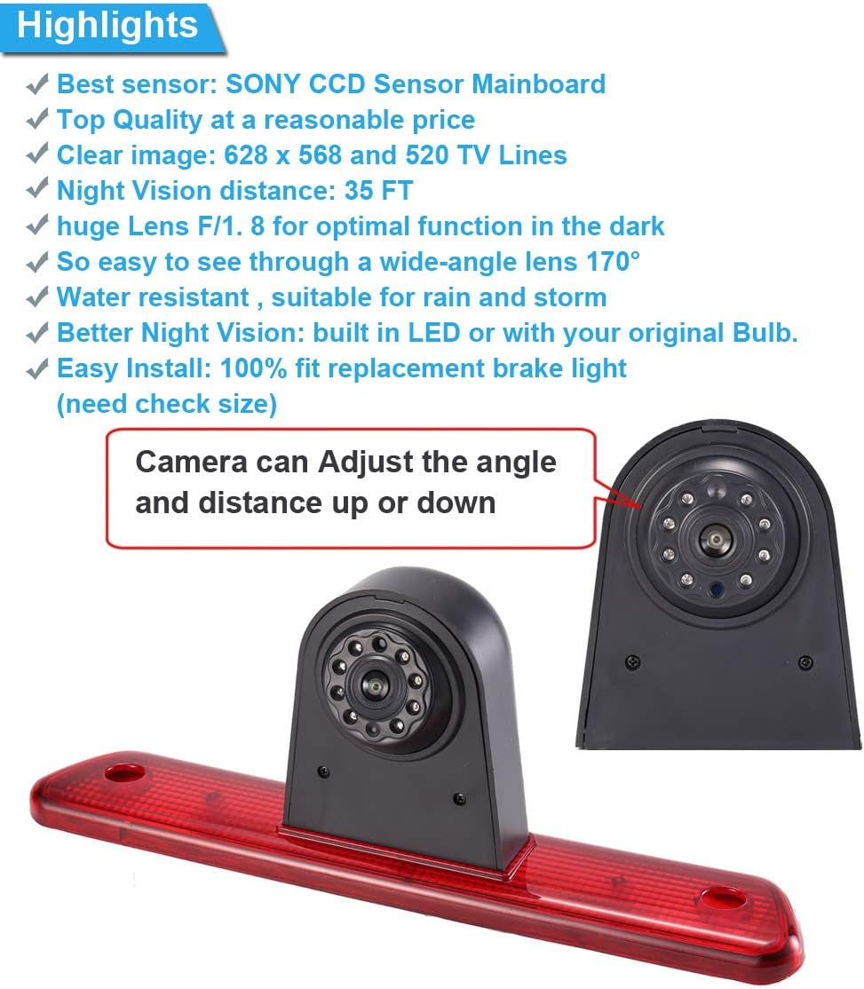 Auto Bremsleuchte Rückfahrkamera für Peugeot Expert/FIAT Scudo/Citroen Jumpy 2007 – 2016 (Neuer Gege