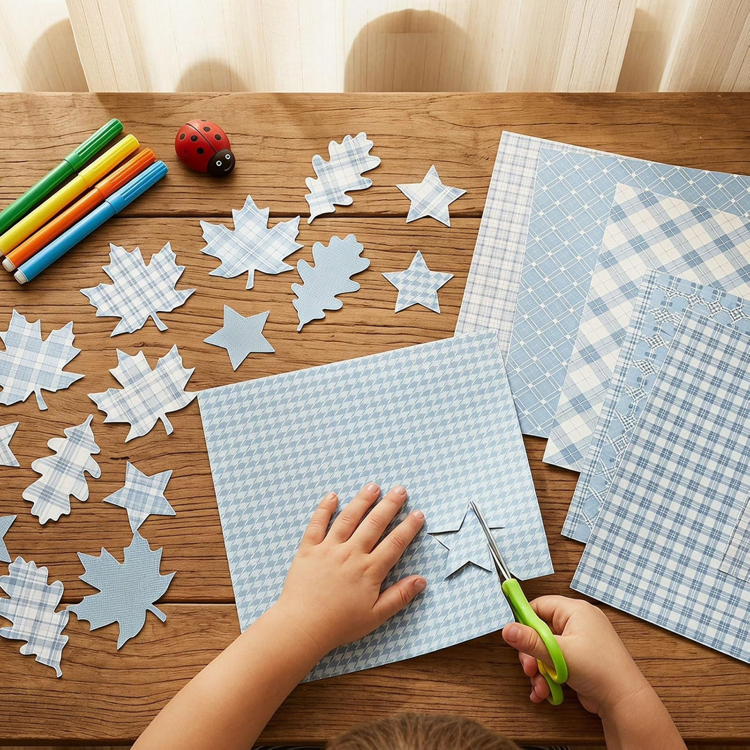 36 Blatt Karierts Scrapbook Papier, 30x30cm Doppelseitiges Plaid Muster Bastelpapier, 12 Designs Des