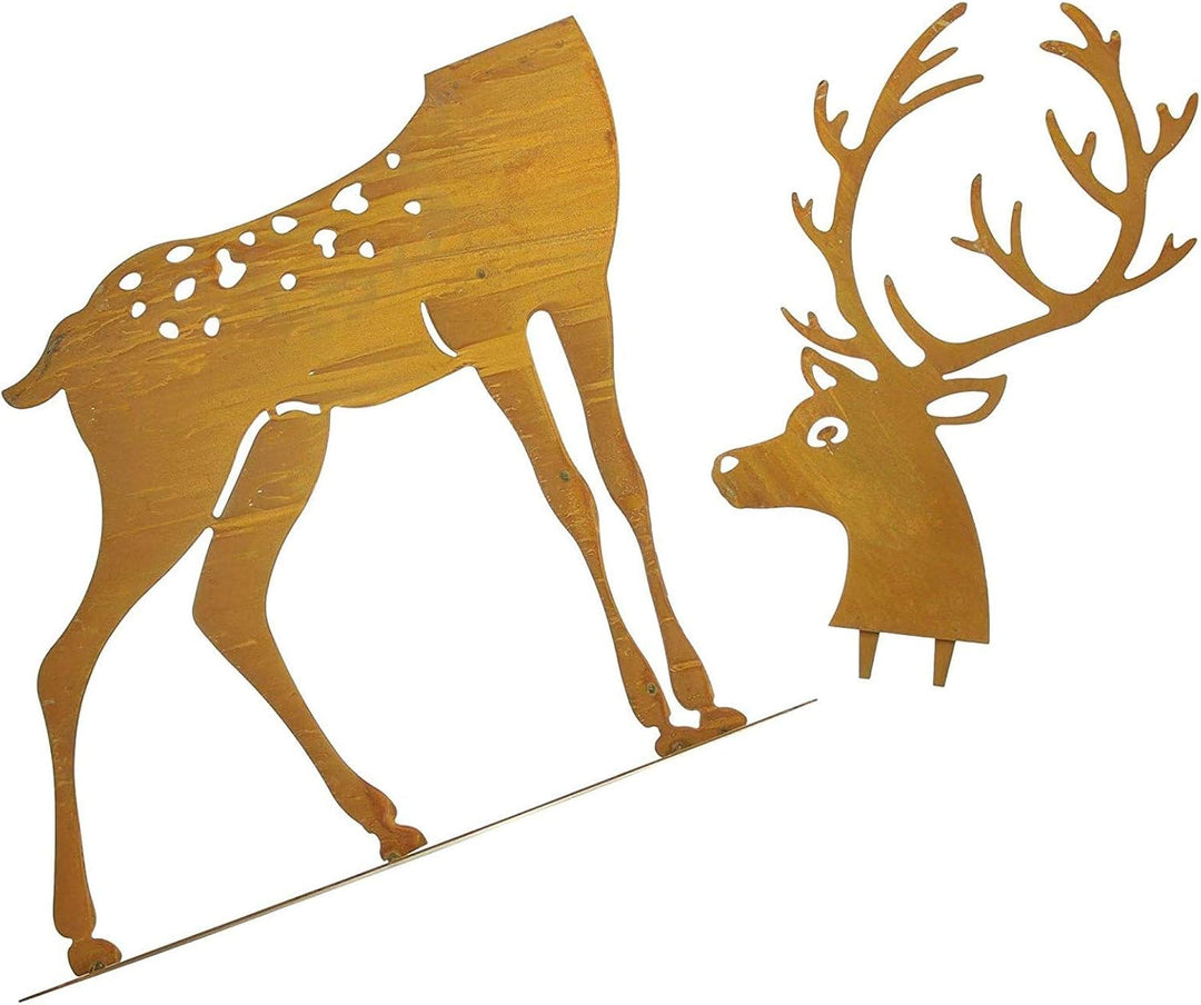 Dekoleidenschaft grosser Metall-Hirsch m Rost-Design, für Innen + Draussen geeignet, Gartendeko, Dek