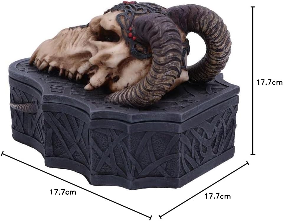 Nemesis Now Drachenschädel-Box (Monte Moore), Schwarz, 17,7 cm, 17.7cm