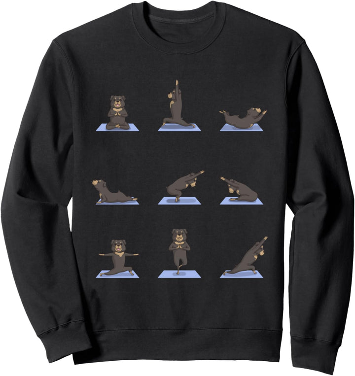 Rottweiler Dog Yoga Pose Zen Cute Workout Exercise Yogi Sweatshirt