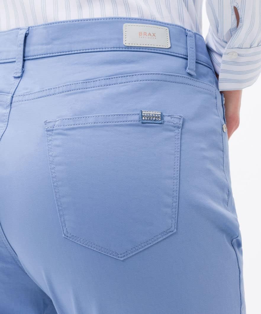 BRAX Damen Hose Style Carola Five-Pocket-Hose aus Wertigem Baumwollsatin 34 Light Blue, 34 Light Blu