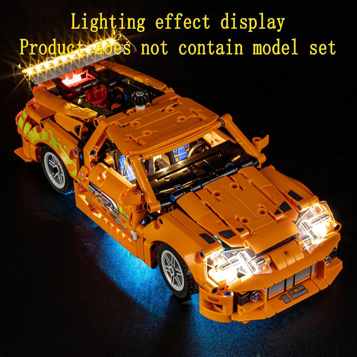 GEAMENT LED Licht-Set Kompatibel mit Lego Fast and Furious Toyota Supra MK4 Technic 42204 Bausteine