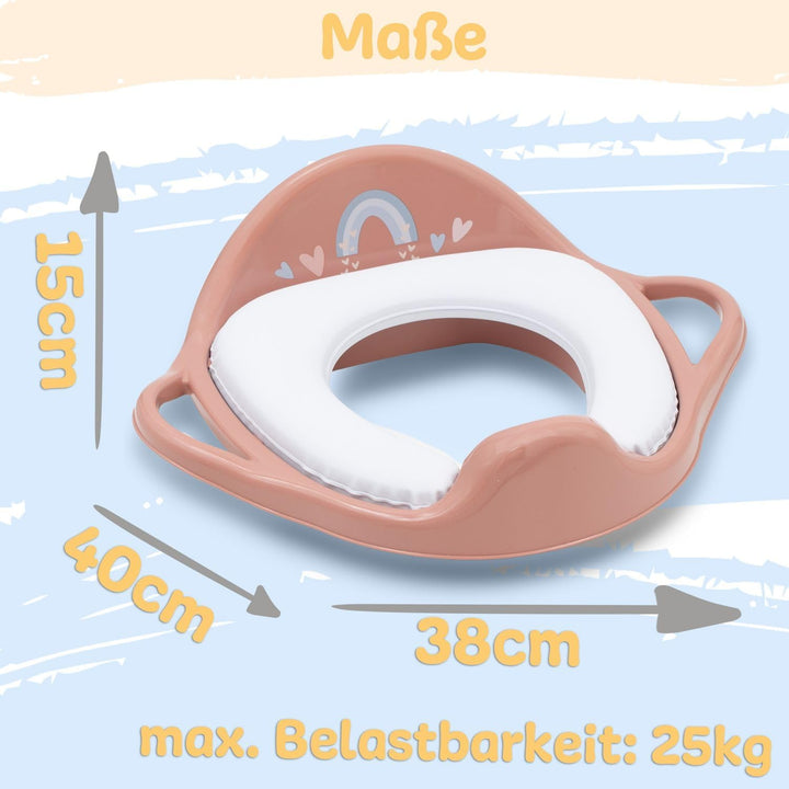 Kinder Toilettensitz mit Sitzpolsterung und Griffen! Toilettenaufsatz für Kinder ab 2 Jahre mit Anti