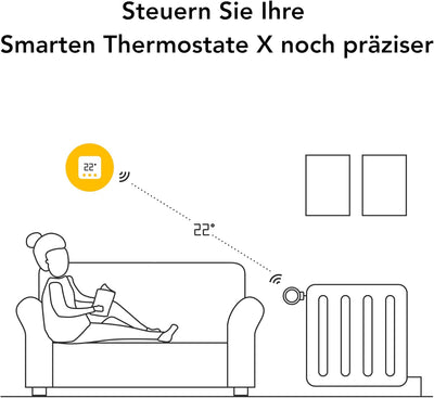 tado° Smartes Heizkörperthermostat X – Starter Kit mit Bridge X, Trio Pack & Funk-Temperatursensor,