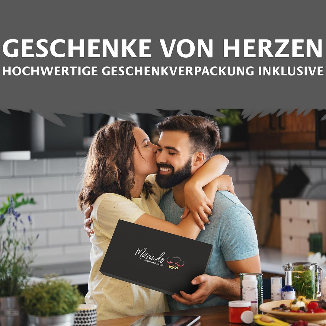 Marindo Chef BBQ Grill Salzstein XL quadratisch 2er Set 20x20x3cm je Salzstein | Salzstein zum Grill