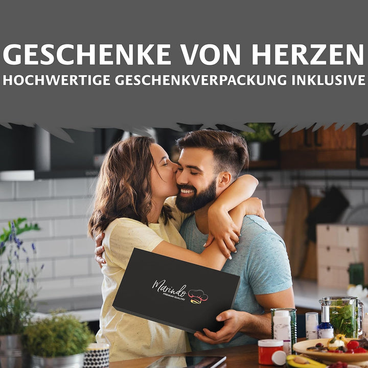 Marindo Chef BBQ Grill Salzstein XL quadratisch 2er Set 20x20x3cm je Salzstein | Salzstein zum Grill
