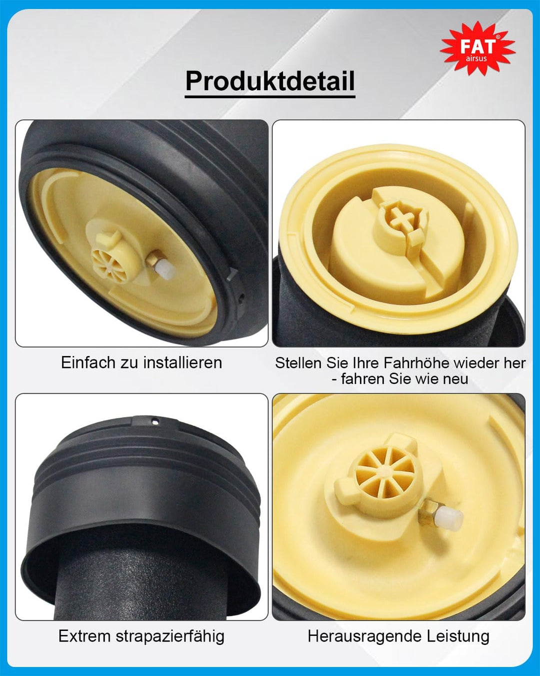 AIRSUSFAT Paar Luftfedersack hinten Luftfederung Reparatursack passend für BMW X5 E70 X6 E71 E72 200