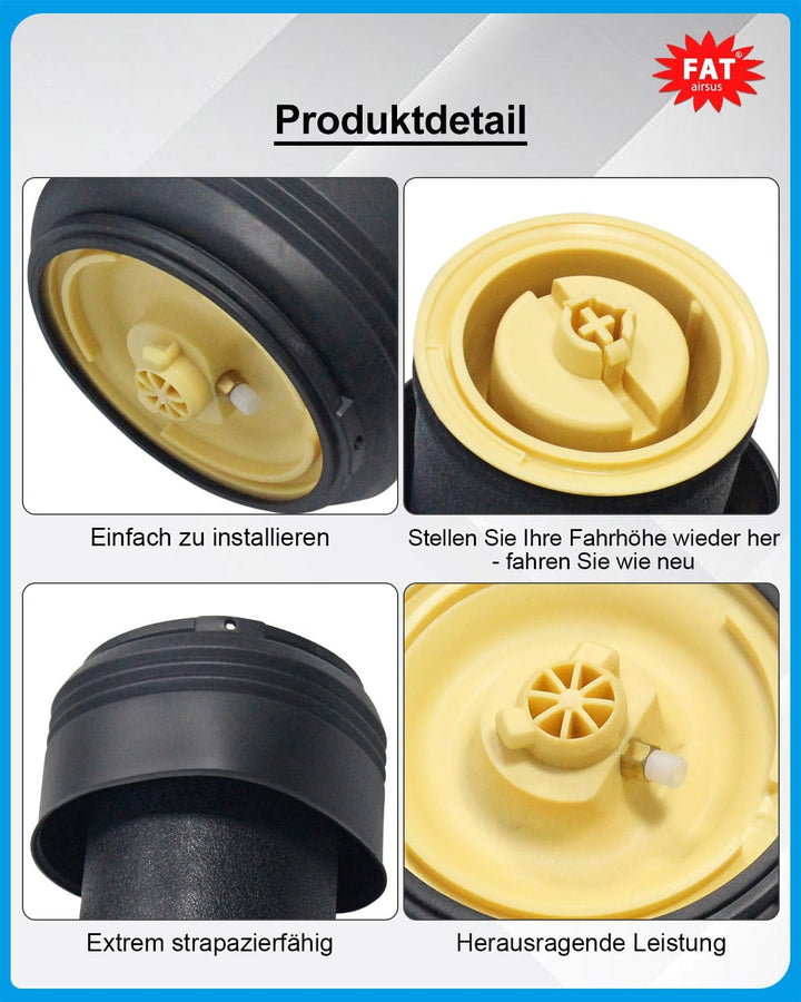 AIRSUSFAT Paar Luftfedersack hinten Luftfederung Reparatursack passend für BMW X5 E70 X6 E71 E72 200