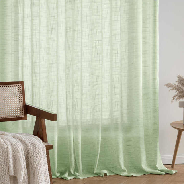 MIULEE Vorhang Gardinen Leinen mit ösen Voile Vorhänge Leinenoptik Gardinen Wohnzimmer Modern Fenste
