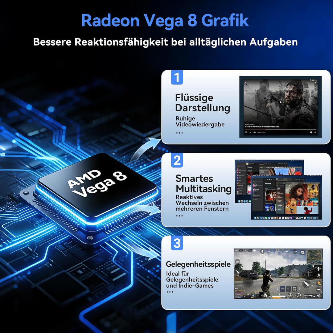 Blackview 2026 MP50 Mini PC mit Tastatur und Maus, AMD Ryzen 5 3500U Mini Computer, Radeon Vega 8 Gr