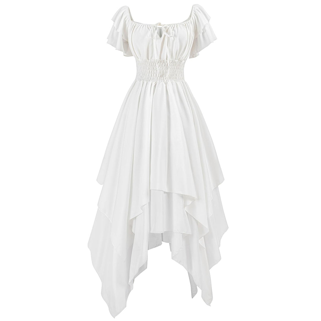 CR ROLECOS Mittelalter kostüm Damen Renaissance Kleid Gothic Viktorianisches Weiss bridgerton Kleid