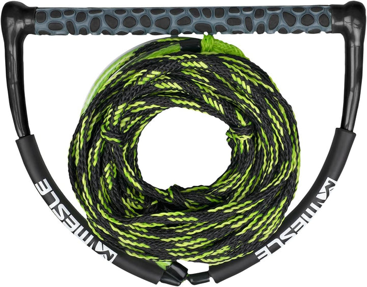 Mesle Wakeboard-Leine Team, 15'' Eva Griff, verkürzbar, Zug-Seil mit Hantel Schwarz, Schwarz