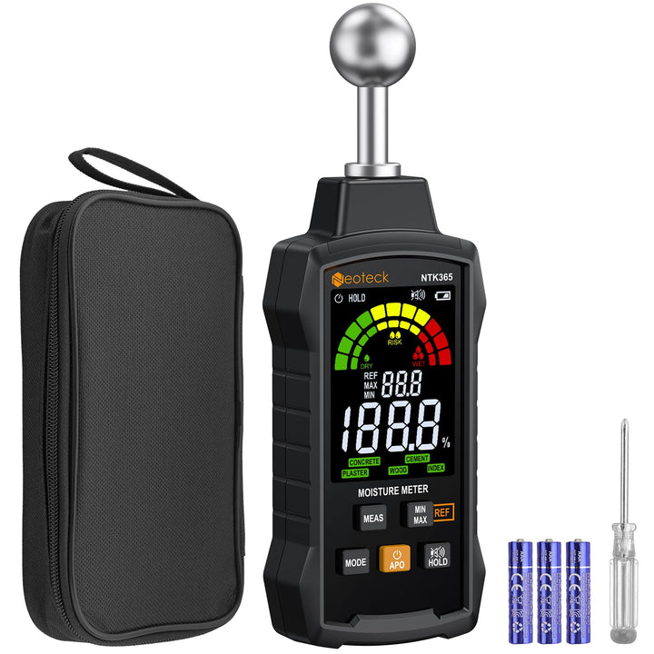 Neoteck Pinless Feuchtigkeitsmesser mit Farb-LCD und akustischem Alarm Sonden-Feuchtigkeitsmessgerät