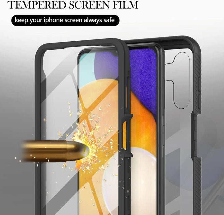 Kompatibel mit Motorola Moto E15/G25/G15/G05 Hülle, 360° Grad vollschutz Stossfest Handyhülle Transp