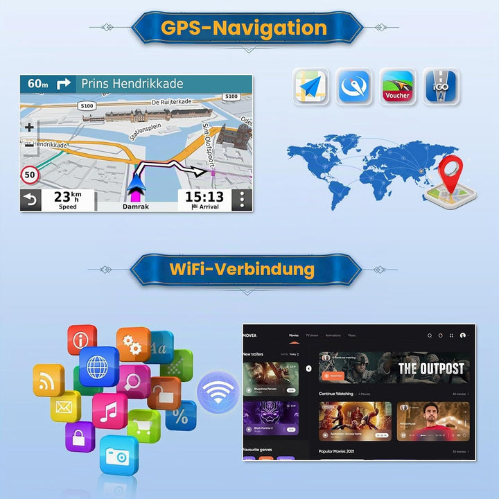 Inefala 2 + 64G Android 15 CarPlay Radio für Peugeot 308/408 2007-2013, 9 Zoll Touchscreen mit Wirel
