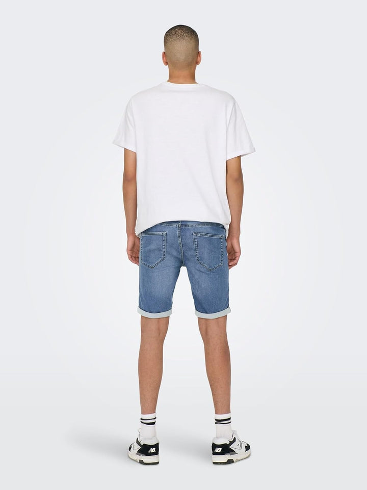 Herren O&amp;S Denim Capri Jeans Shorts 3/4 Bermuda Pants Sommer Hose Kurze Freizeit Trousers ONSPLY XS