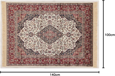 ABC Tappeti Teppich Farshian Medallion Elfenbein/rot 100 x 140 cm