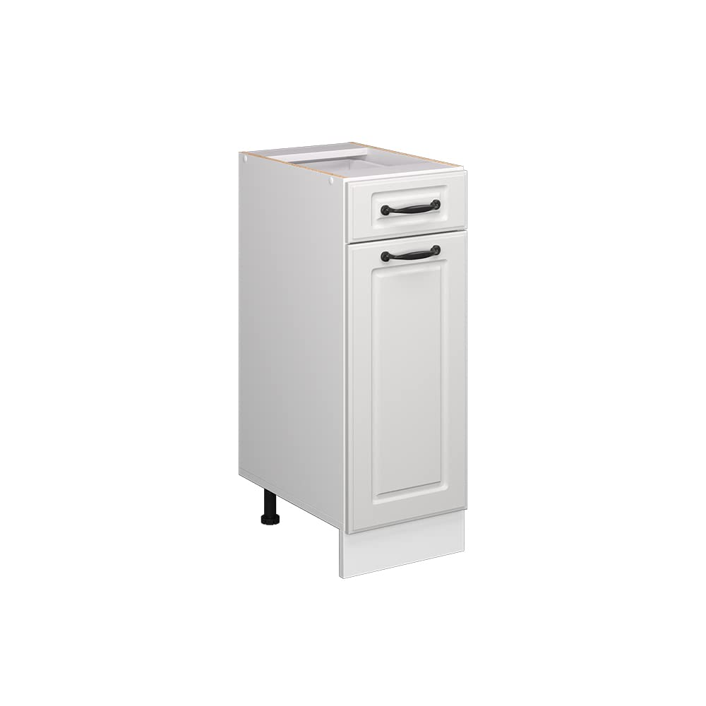 Vicco Küchenunterschrank R-Line, Weiss Landhaus/Weiss, 30 cm ohne Arbeitsplatte Weiss Landhaus Schub