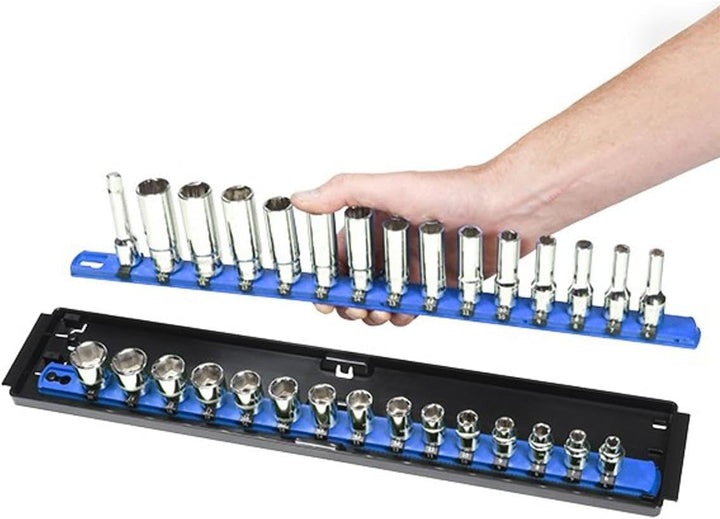 Ernst Verarbeitung Boss 2-rail Universal Twist Lock Socket Tablett, 8457 19", 1/2" Drive Blau, 19",