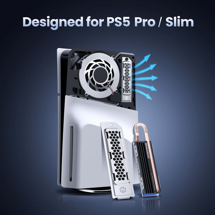 GRAUGEAR HeatPipe-Kühlkörper für M.2 NVMe SSD (2280), PS5 Pro, PS5 Slim, für Playstation Speichererw