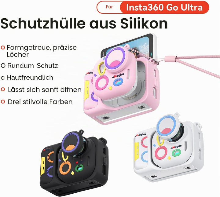 Schutzhülle für Insta360 Go Ultra Silikonhülle Kameraschutz Objektivschutz Kamera Schutzhülle Kamera