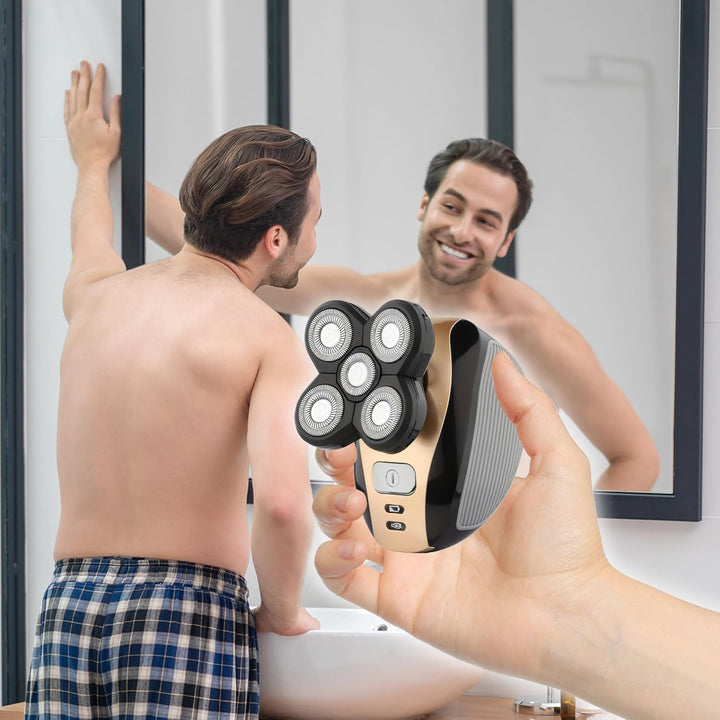 Retoo Herrenrasierer Face & Body Rasierer Herren Elektrisch IPX4 – Trimmer & Bodygroomer mit 5 Köpfe