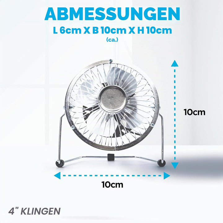 Status USB Tischventilator | 10,2 cm tragbarer Mini-Ventilator | Single Speed Kleiner Ventilator | C