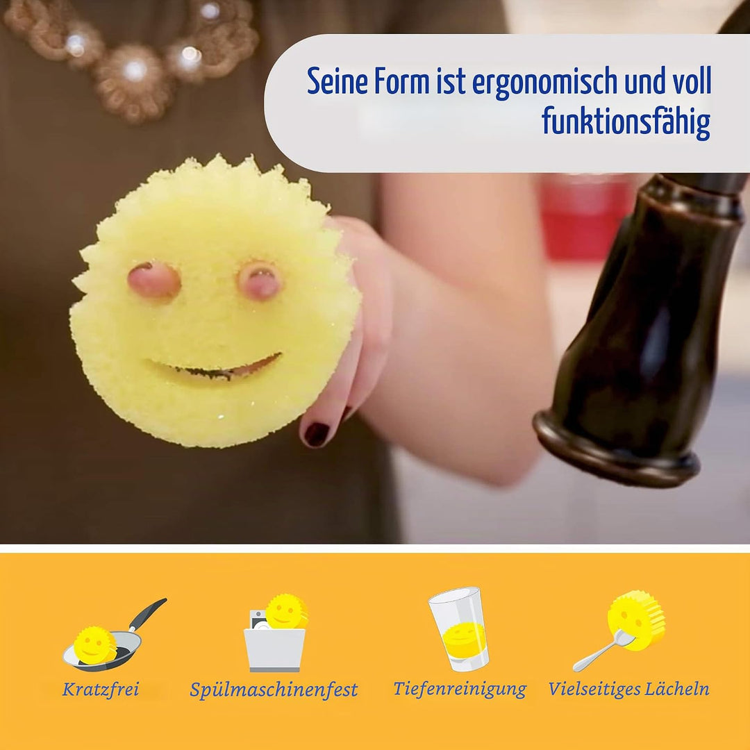 Scrub Daddy Dish Daddy Spülschwamm mit Spülmittelspender, Nachfüllköpfe, Schwamm und Anschlusskopf