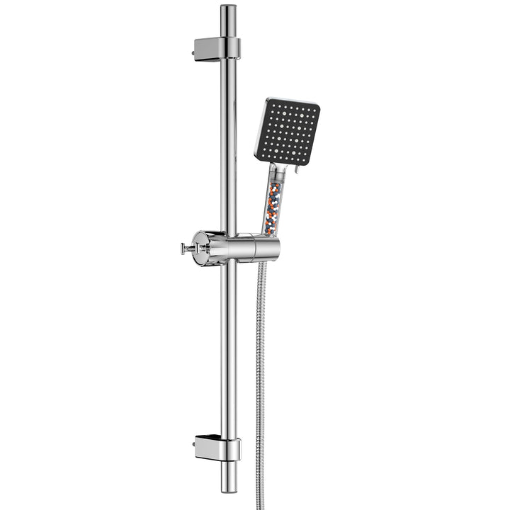 YEAUPR PRO Shower Riser Kit - quadratischer Duschkopf mit 6 Sprühmodi, Duschstange mit Duschkopf, 16