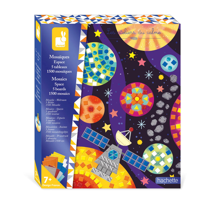 Janod - Mosaik-Set Weltraum - Les Ateliers du Calme - Kreatives Hobby Kinder - Feinmotorik und Konze
