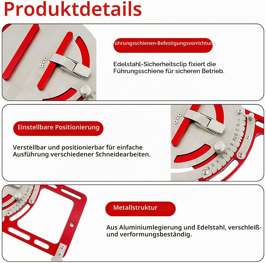 Verstellbare Führungsschiene, Quadratische Führungsschiene aus Metall mit Sicherheitsschnalle, Winke