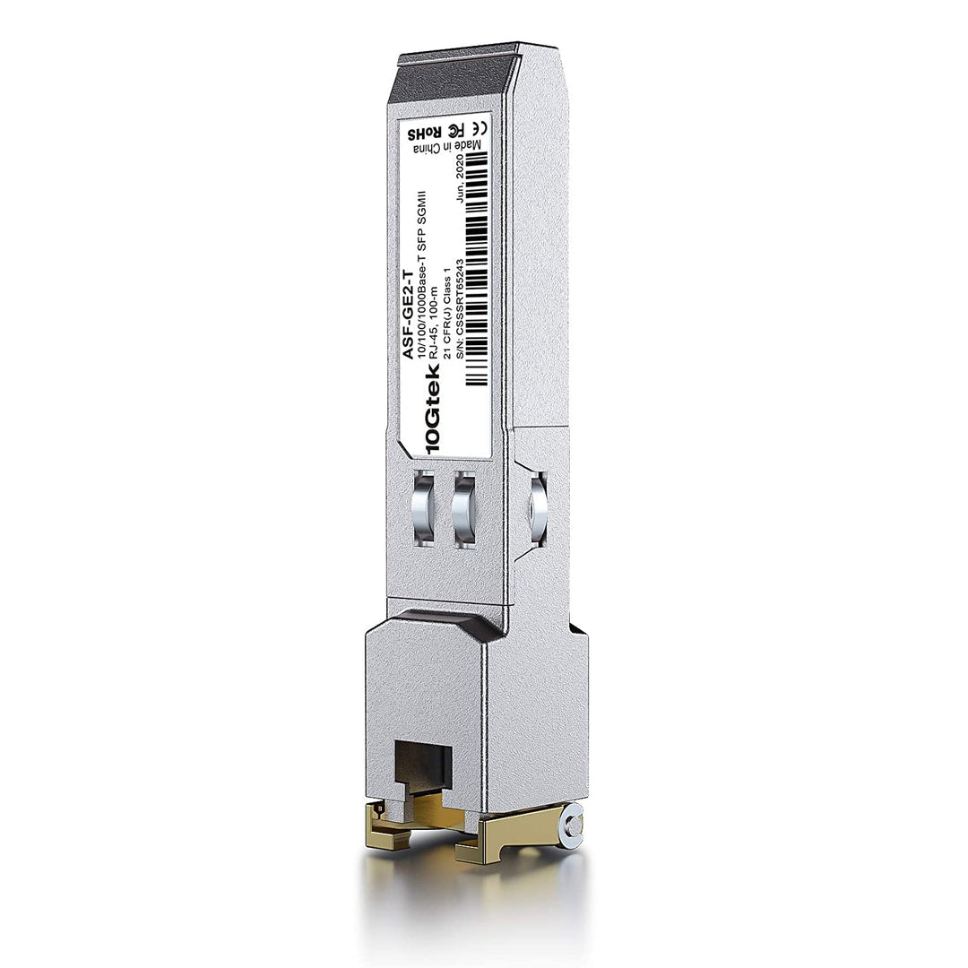 [2 Stück] 10/100/1000Base-T SFP RJ45 Modul, Auto-Negotiation Kupfer Mini-Gbic Transceiver Kompatibel