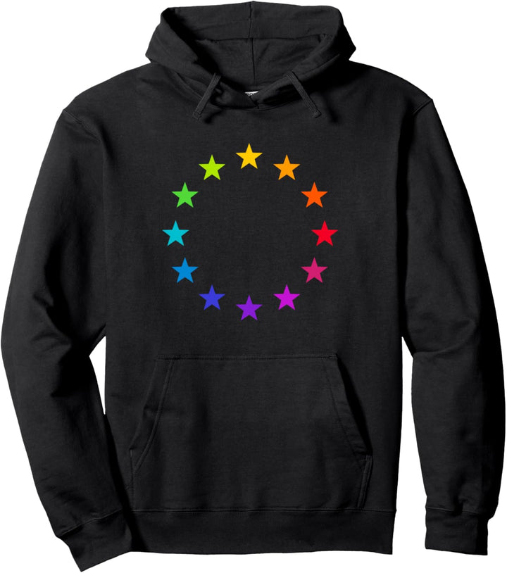 Europa Flagge Symbol EU, Europäische Union, Regenbogen, Sterne, Pullover Hoodie