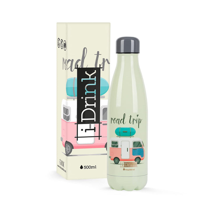 I-Drink - Trinkflasche 350/500/1000 ML Thermoflasche aus Stahl (500 ML, Autoreise)