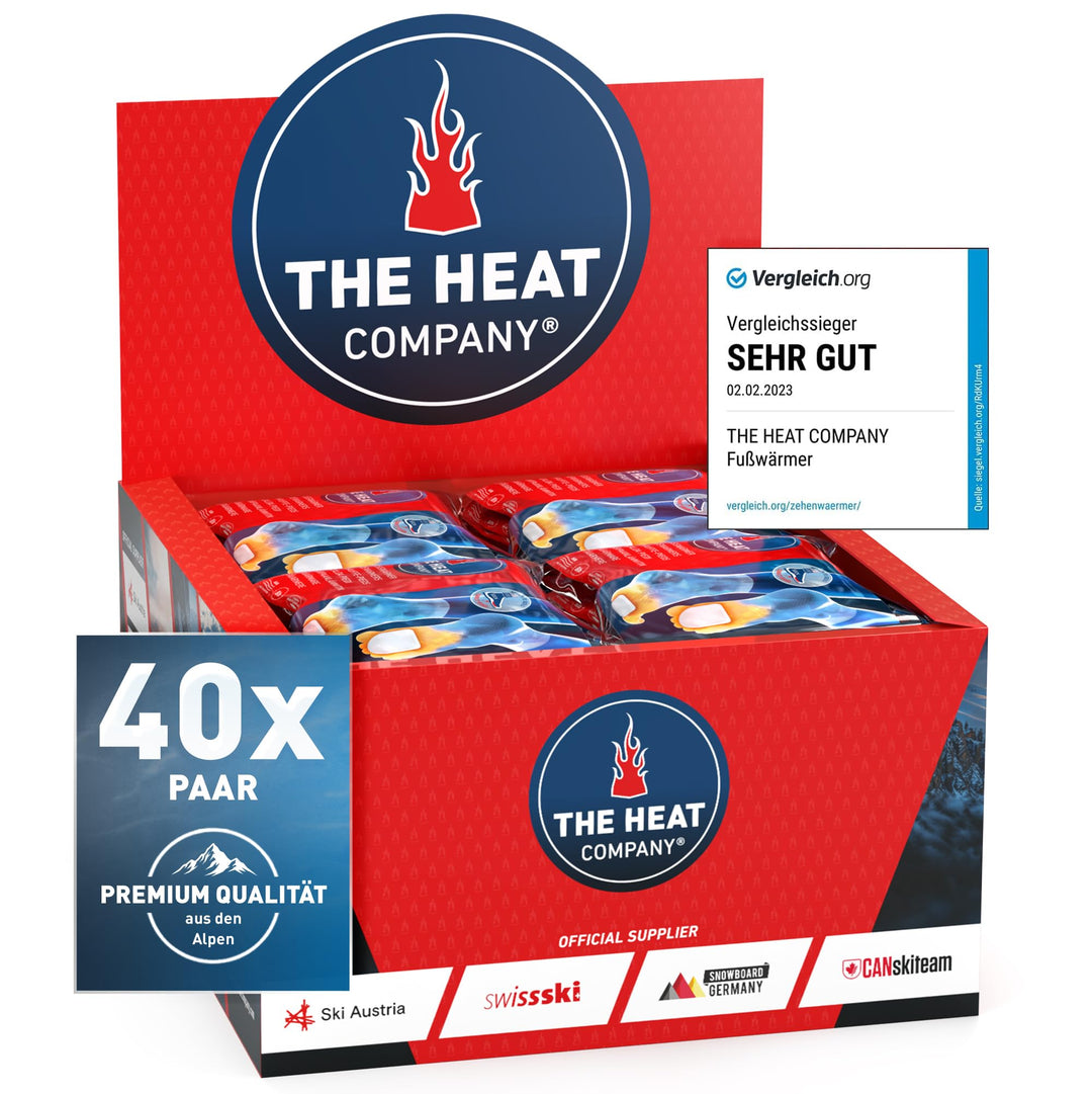 THE HEAT COMPANY Fusswärmer - 5, 15 oder 40 Paar - EXTRA WARM - klebend - Zehenwärmer - 8 Stunden wa