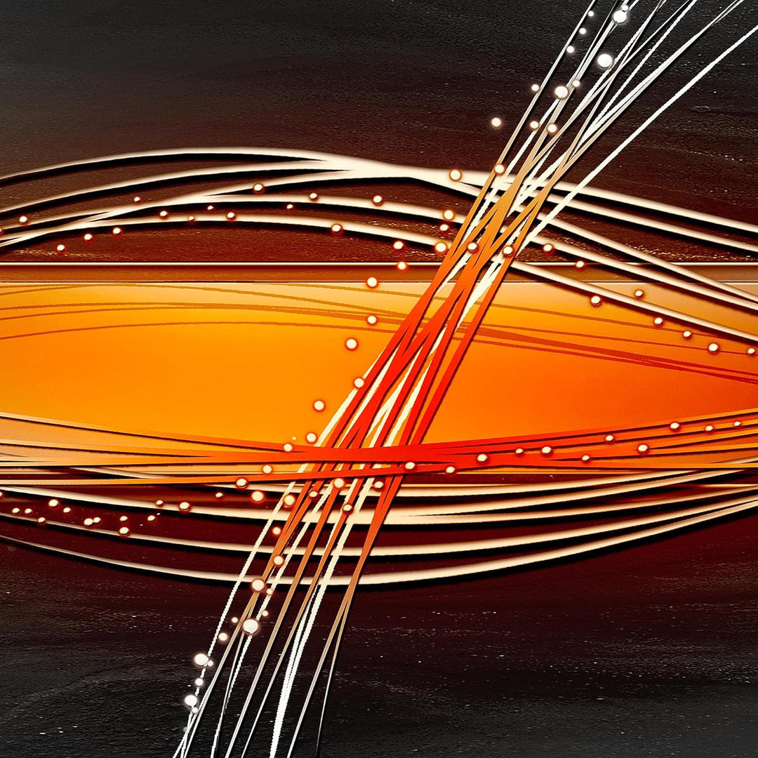 Runa Art Bild Wohnzimmer Schlafzimmer Abstrakt 5 Teilig Grau Orange Schwarz Wandbilder auf Vlies Lei