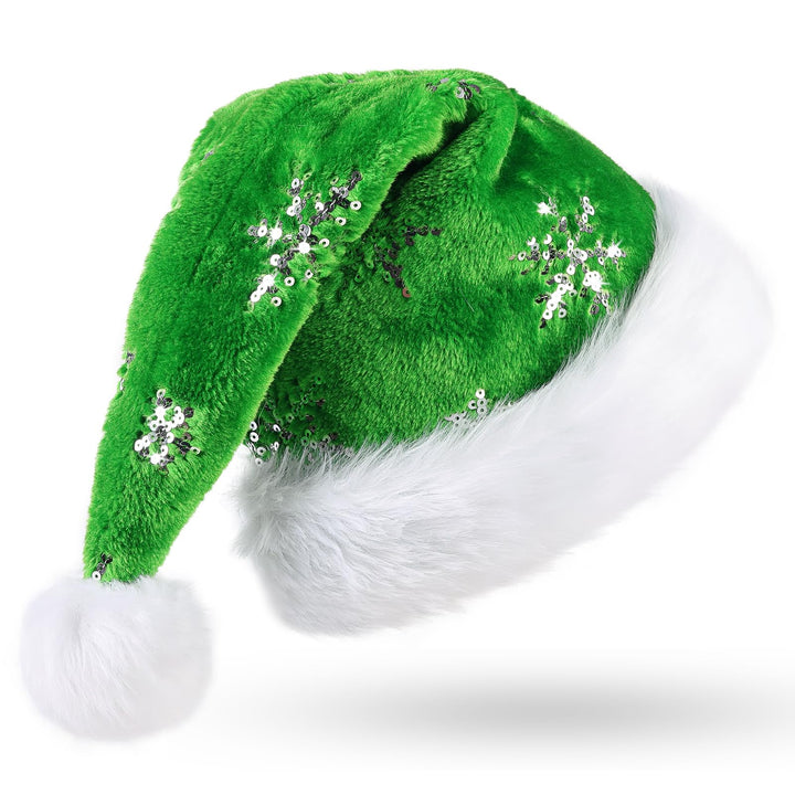 Weihnachtsmütze für Erwachsene, Deluxe Velours Nikolausmütze mit Soft Liner, Plüschkrempe Weihnachts