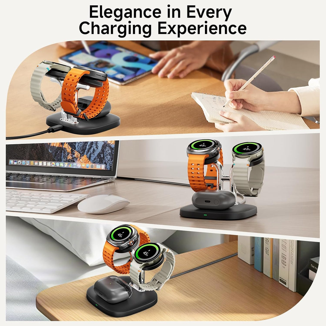 SwanScout 704S Dual Watch Ladestation für Samsung Galaxy Watch 8/8 Classic/7/Ultra/6/6 Classic/5/4/3