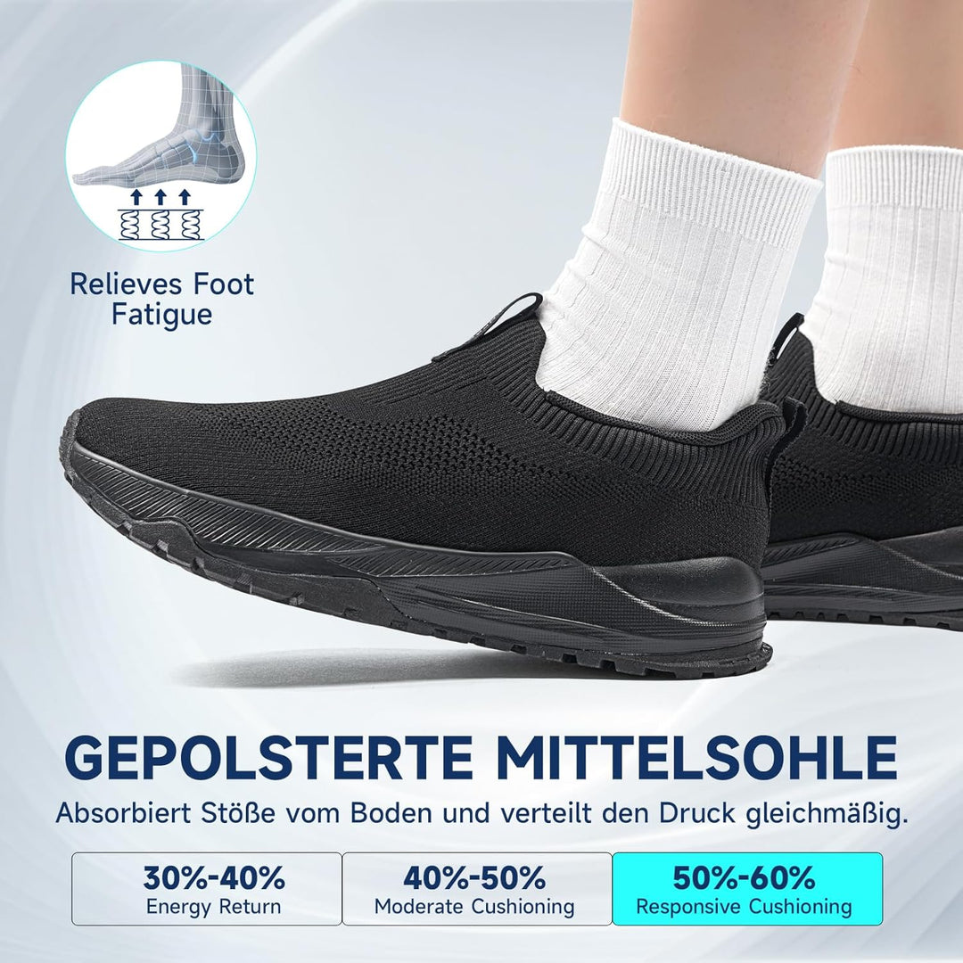 Sosenfer Breite Walkingschuhe Herren Extra Weit Slip On Sneaker rutschfeste Sportschuhe Ohne SchnüRs