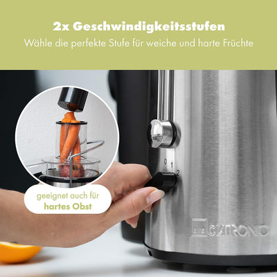 Clatronic AE 3532 Automatikentsafter, 1000 W, grosse Einfüllöffnung Edelstahl