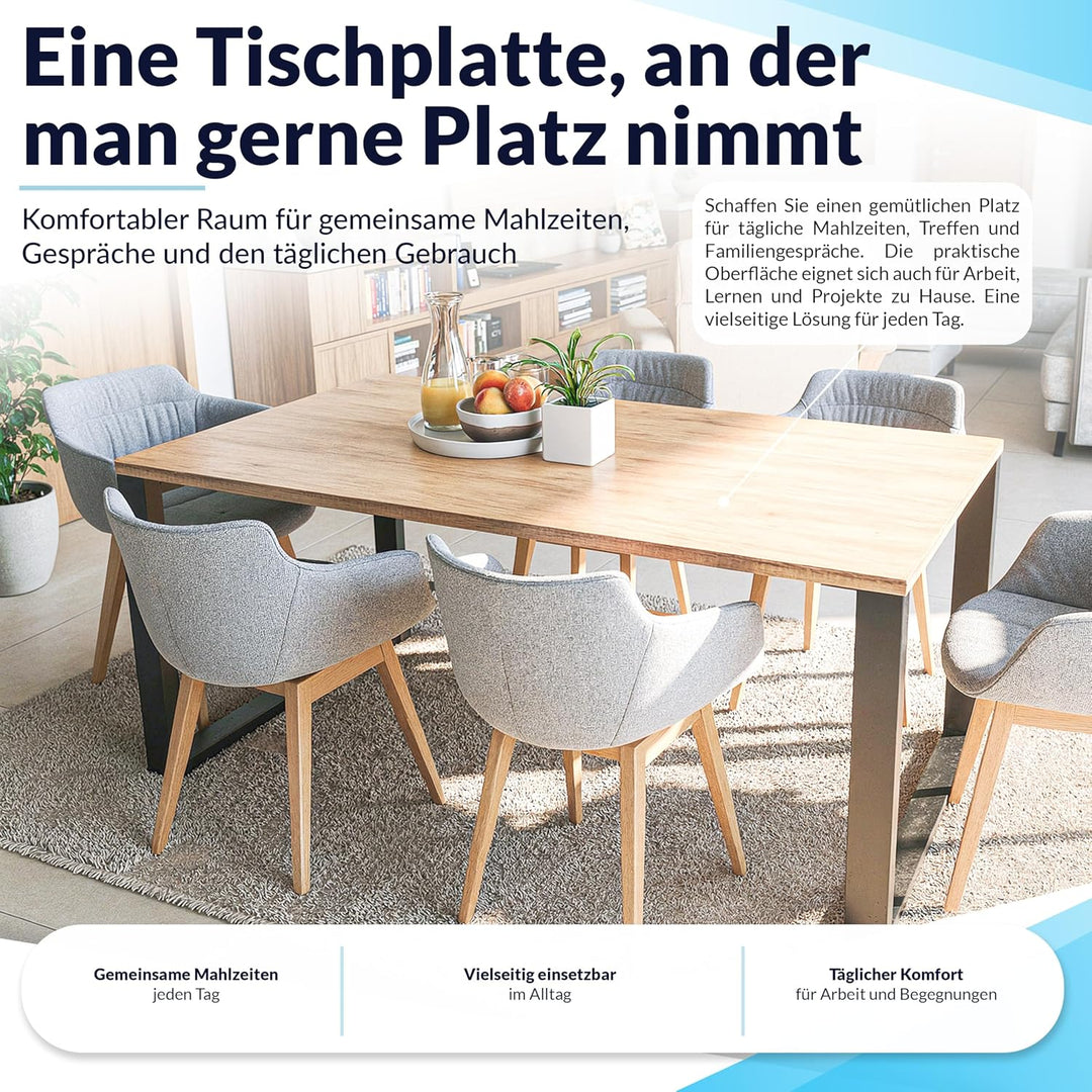 POKAR Tischplatte 2,5 cm Massiv Schreibtischplatte Bürotischplatte für Schreibtisch, Esstisch, Dunke