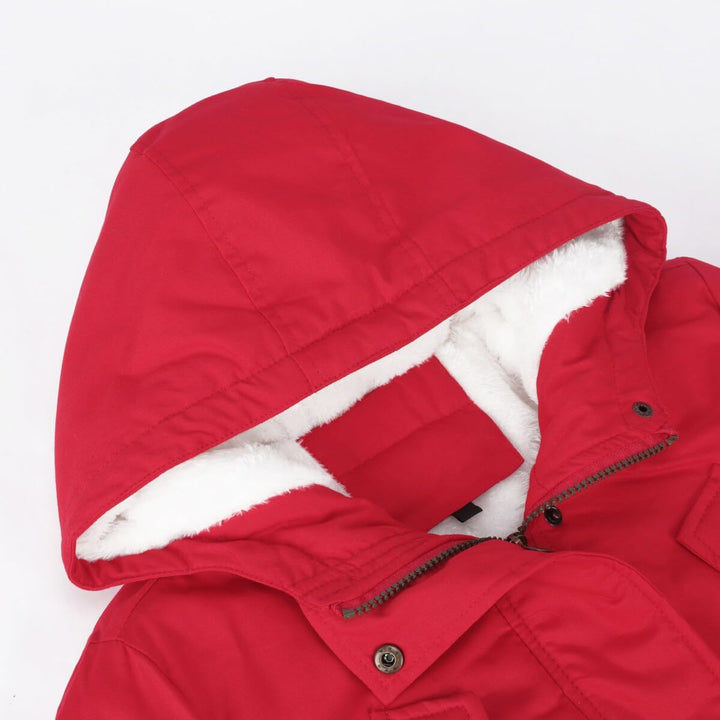 YYNUDA Wintermantel Damen Warm Gefüttert Winter Parka Mittellang Winterjacke Winterparka mit Fellkap