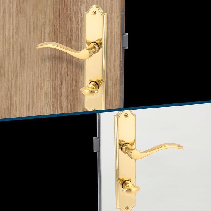 Alpertec 32760083 Lori-LS Messing poliert für Badtüren WC Drückergarnitur Türdrücker Türbeschläge Ne