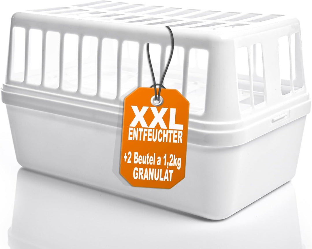 BigDean 2 Stück Luftentfeuchter + 4x 1,2kg Luftentfeuchtergranulat Nachfüllpack – Feuchtigkeits-Stop