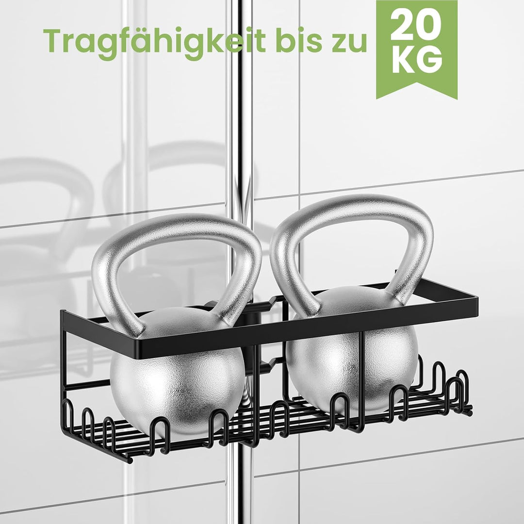 HouseUp Duschablage Ohne Bohren, 2 Stück Duschstangen-aufbewahrungsregal Edelstahl für 18 mm-25 mm D